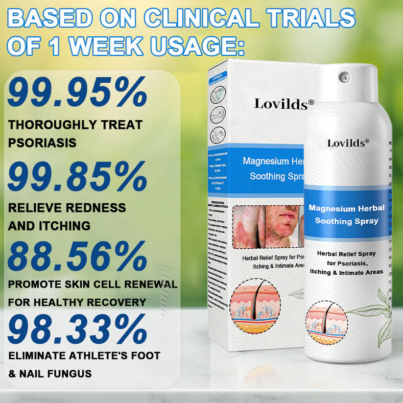 ✅ Official Store: Lovilds® Magnesium Herbal Psoriasis Spray ⚕ FDA Certified (Relieves psoriasis and eczema, improves bacterial infections in the genital area, treats acne and warts, relieves joint pain and neuropathic pain)