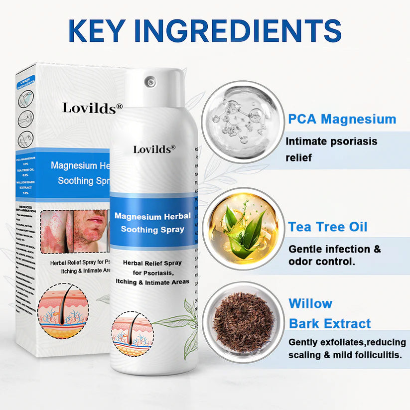 ✅ Official Store: Lovilds® Magnesium Herbal Psoriasis Spray ⚕ FDA Certified (Relieves psoriasis and eczema, improves bacterial infections in the genital area, treats acne and warts, relieves joint pain and neuropathic pain)