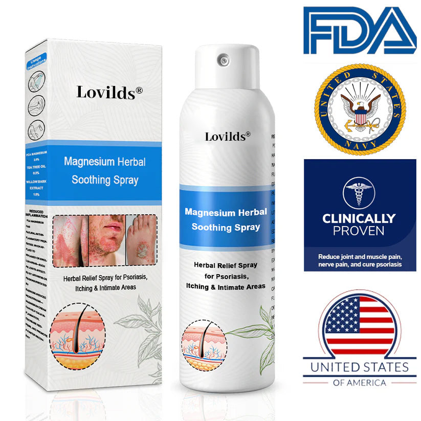 ✅ Official Store: Lovilds® Magnesium Herbal Psoriasis Spray ⚕ FDA Certified (Relieves psoriasis and eczema, improves bacterial infections in the genital area, treats acne and warts, relieves joint pain and neuropathic pain)
