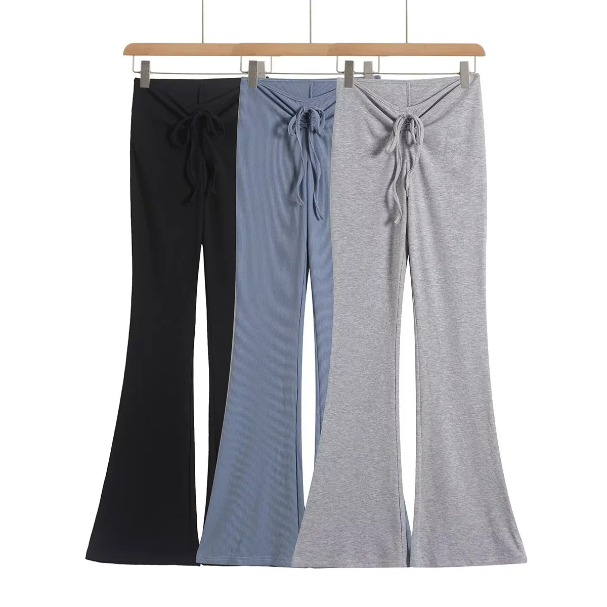 Women's slim fit pleated lace up casual pants