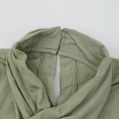 French retro cross tie top, women's autumn new style, personalized design sense, irregular slim fit, slimming shirt